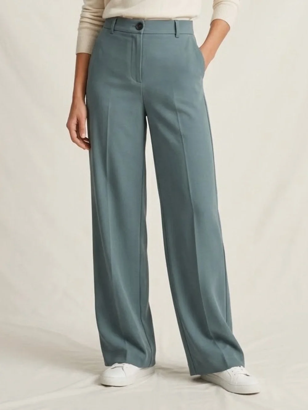 Zara Blue Wide Leg High Rise Pants Size Small